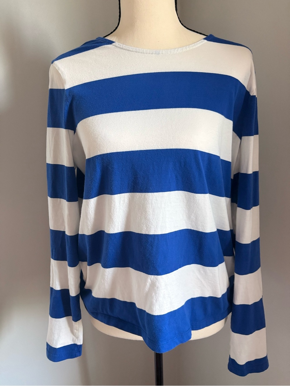 Boden Blue and White Striped long sleeve tee